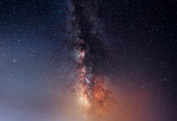 Wall Mural - beautiful bright milky way galaxy on the dark starry sky. space, astronomical background. cosmos wal