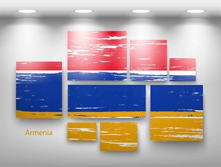 flag paint in gallery. Vector illustration