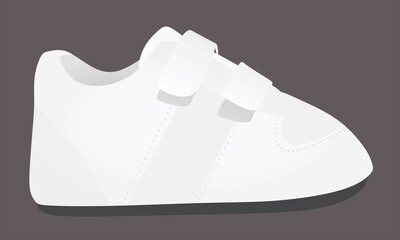 Sticker - White baby shoe. vector illustration