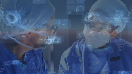 Poster - Animation of data processing over doctors during surgery