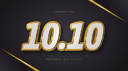 Wall Mural - luxury white and gold text style with 3d embossed effect