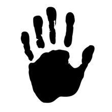 Handprint - Realistic Hand Palm Imprint In Black