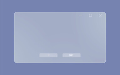 Wall Mural - system dialog box frame of frosted glass
