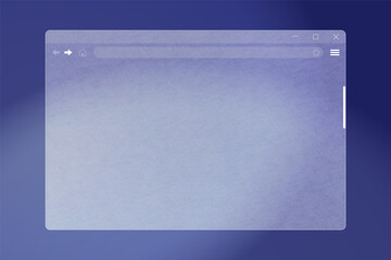 Wall Mural - internet browser window interface of translucent frosted glass. ground glass web browser frame.