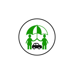 Sticker - Private car insurance icon vector