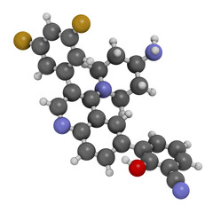 Paltusotine acromegaly drug molecule. 3D rendering.