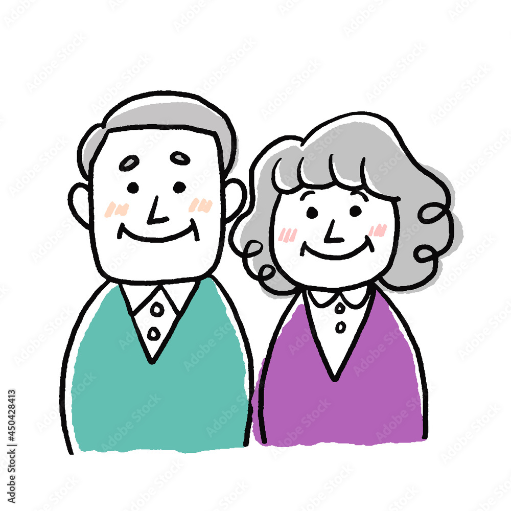 かわいいシニア夫婦または両親のベクターイラスト の Stock ベクター | Adobe Stock