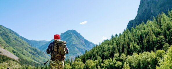 person hiking in the mountains