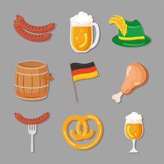 Wall Mural - celebration oktoberfest icons