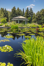 Pavilion At Water Garden With In Denver Botanical Gardens