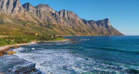 View of the Kogelberg Mountains along Clarence Drive between Gordon's Bay and Rooi-Els. False Bay. Western Cape. South Africa