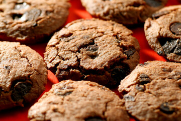 Sticker - Macro shot of chocolate chip cookies