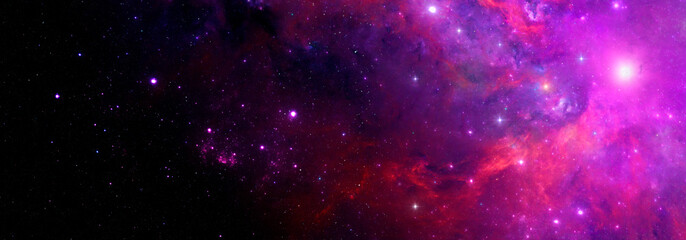 Wall Mural - abstract space background with bright nebula and stars