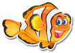 Cute clownfish cartoon character sticker