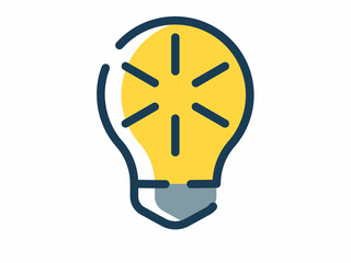 Wall Mural - light bulb lamp idea power single isolated icon with dash or dashed line style