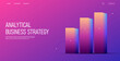 © YarM - website banner with 3d isometric bar chart with line graph of growth