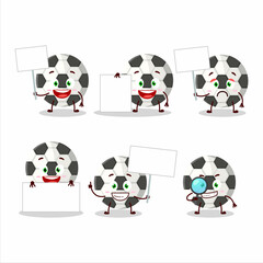 Canvas Print - Soccer ball cartoon character bring information board