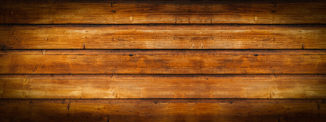 Old brown rustic dark grunge wooden timber wall table texture - wood background banner panorama