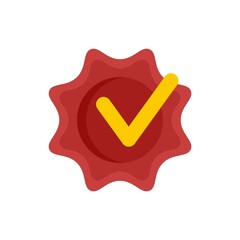 Sticker - Approved reputation icon flat isolated vector