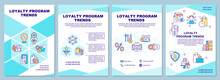 Loyalty Program Trends Brochure Template. Reward System Tendencies. Flyer, Booklet, Leaflet Print, Cover Design With Linear Icons. Vector Layouts For Presentation, Annual Reports, Advertisement Pages