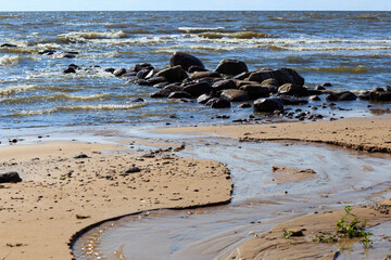 Stones in the Baltic Sea close up