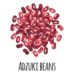 Wall Mural - Adzuki beans for template farmer market design, label and packing. Natural energy protein organic super food.