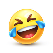 Rolling On The Floor Laughing. ROFL Emoji, Funny To Tears Emoticon 3D Stylized Vector Icon