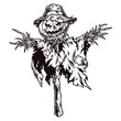 Vintage concept of Halloween scarecrow