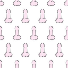 Vector Seamless Pattern With Penis