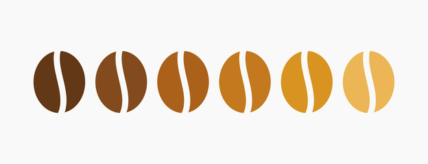 Wall Mural - coffee beans selection of roast level.