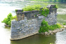 The Remnants Of The Old Appalachian Trail Bridge In Harpers Ferry, West Virginia, U.S.A
