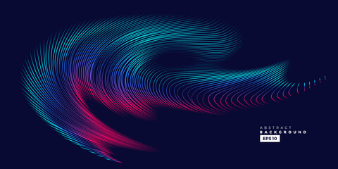 Wall Mural - Wave vector element with abstract colorful gradient lines for website, banner and brochure, Curve flow motion illustration, Modern background design.
