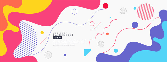 Wall Mural - Wave background with modern colors. Abstract elements and dynamic shapes. Vector illustration for banners, flyers and website.
