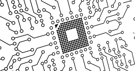 Sticker - A 4K illustration of a black and white electronic engineering background