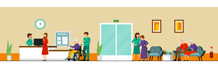 Wall Mural - Nursing Home Characters Composition