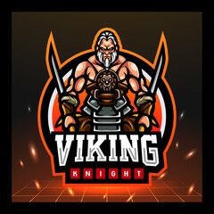 Canvas Print - Viking knight mascot. esport logo design