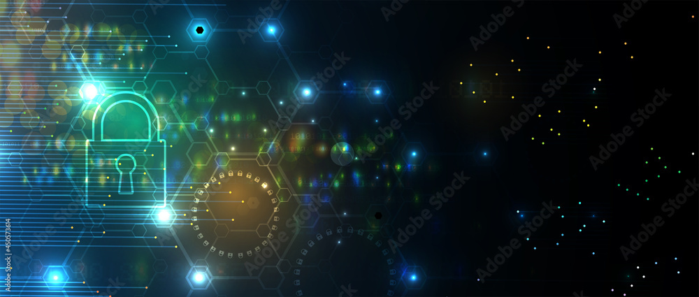 internet digital security technology concept for business background ...