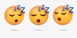 3d Sleeping emoji face , Snoring emoticon with eyes closed sleep emotion wit zzz