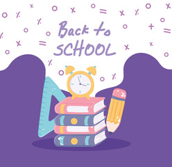 Wall Mural - back to school stack books