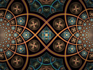 Wall Mural - abstract fractal background, computer-generated illustration.