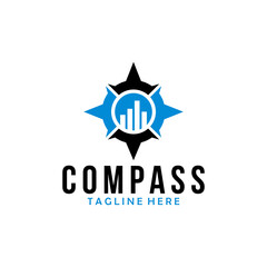 Compass logo design icon vector