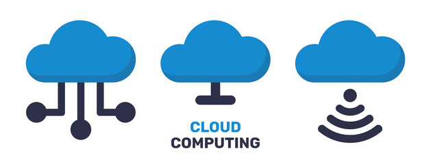 Poster - cloud computing icon set isolated on white background.