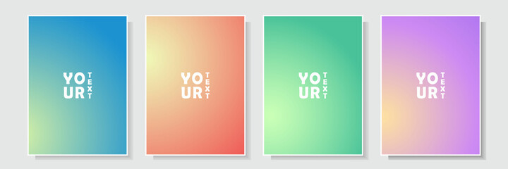 Wall Mural - gradation cover soft color, set collection template design vector graphic