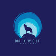 wolf logo in the night