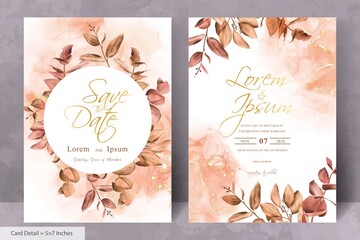 Poster - Set of Rustic Bohemian Fall Autumn Wedding Invitation Template