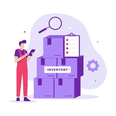 Wall Mural - Inventory control illustration concept. Illustrations for websites, landing pages, mobile applications, posters and banners.