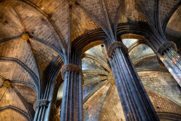 Wall Mural - Detail of interior of Barcelona Cathedral