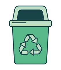 Poster - green recycling bin