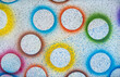 Colorful circle pattern on a white background