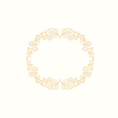 Wall Mural - Floral doodle wreath design vector